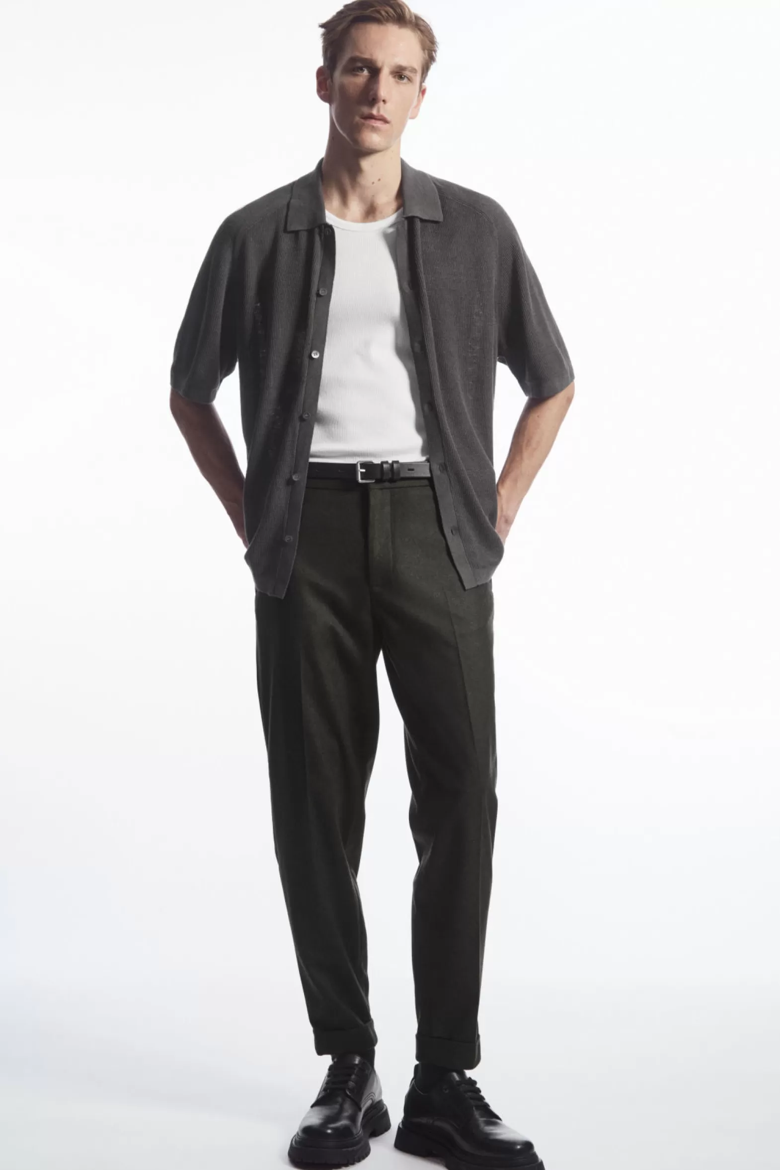 COS TURN-UP TAPERED WOOL TROUSERS