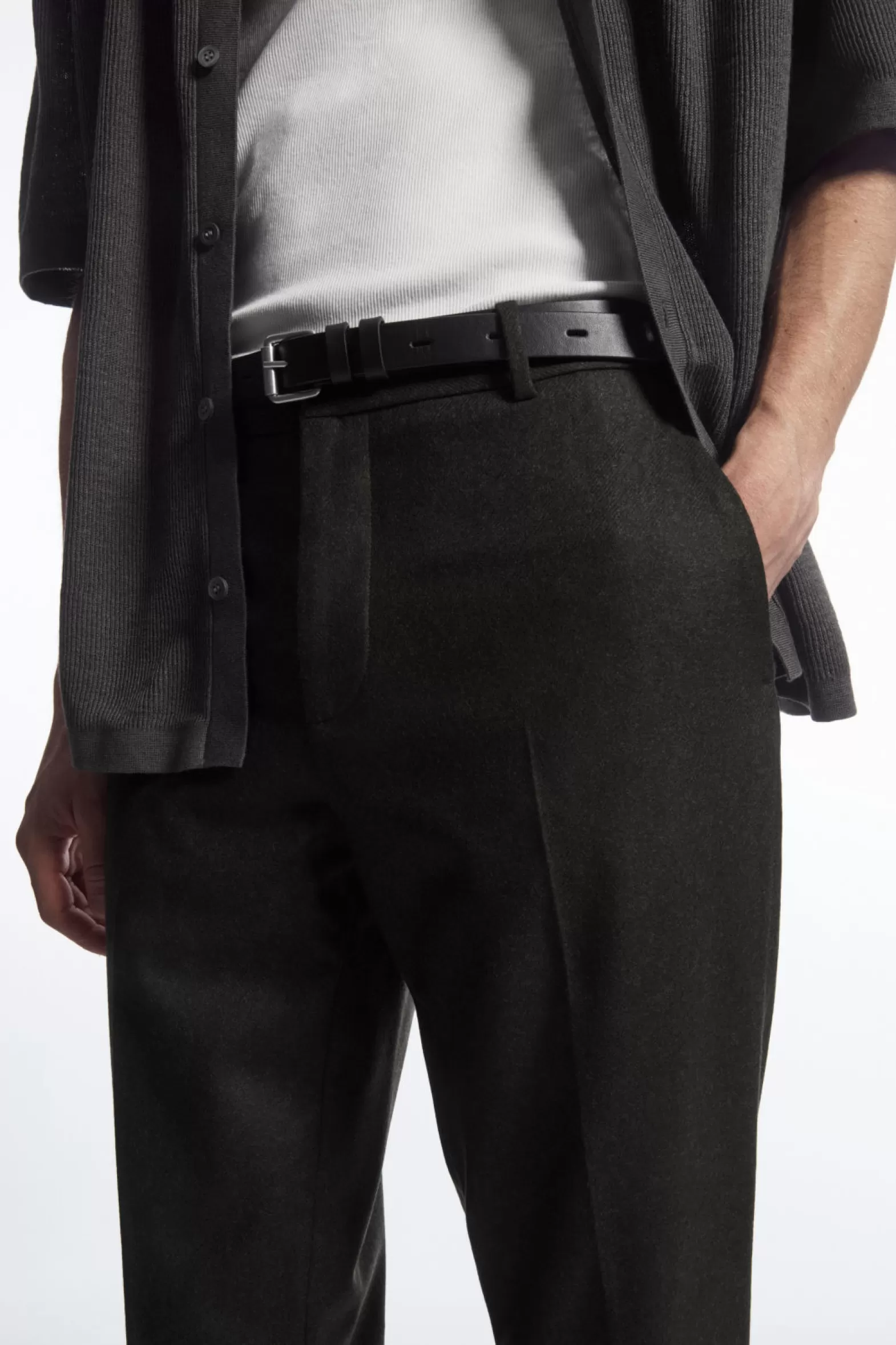 COS TURN-UP TAPERED WOOL TROUSERS