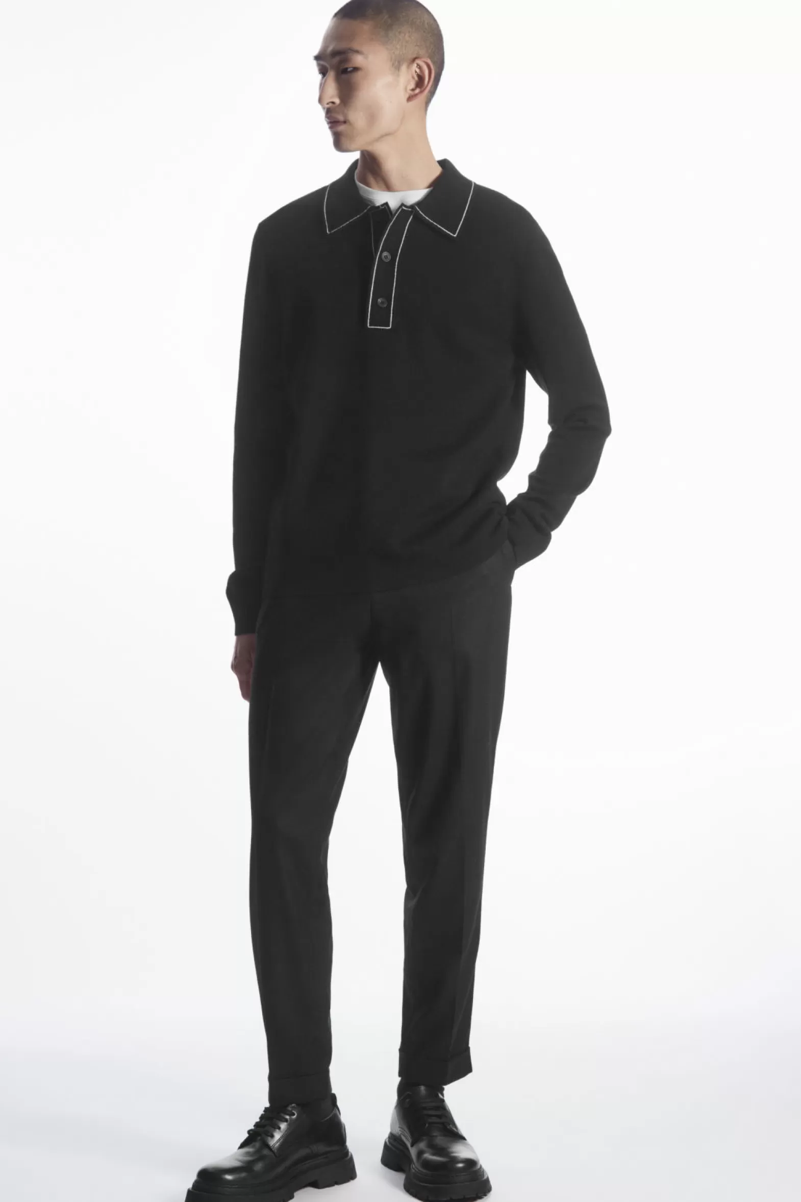 COS TURN-UP TAPERED WOOL TROUSERS