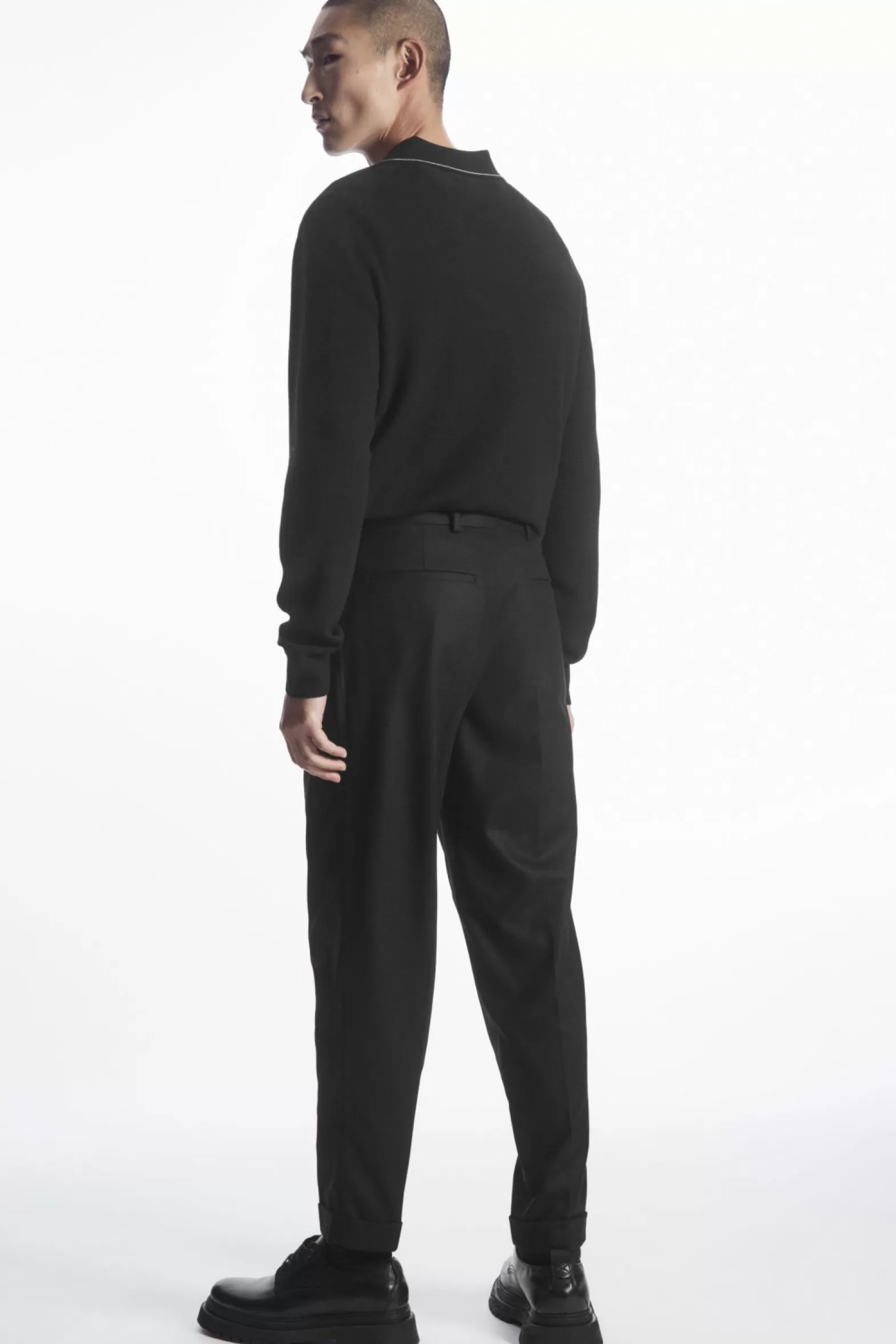 COS TURN-UP TAPERED WOOL TROUSERS