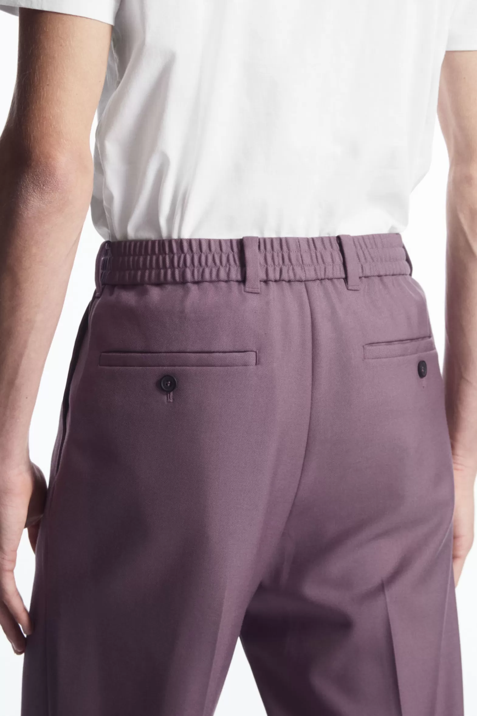 COS TURN-UP WOOL-BLEND TROUSERS