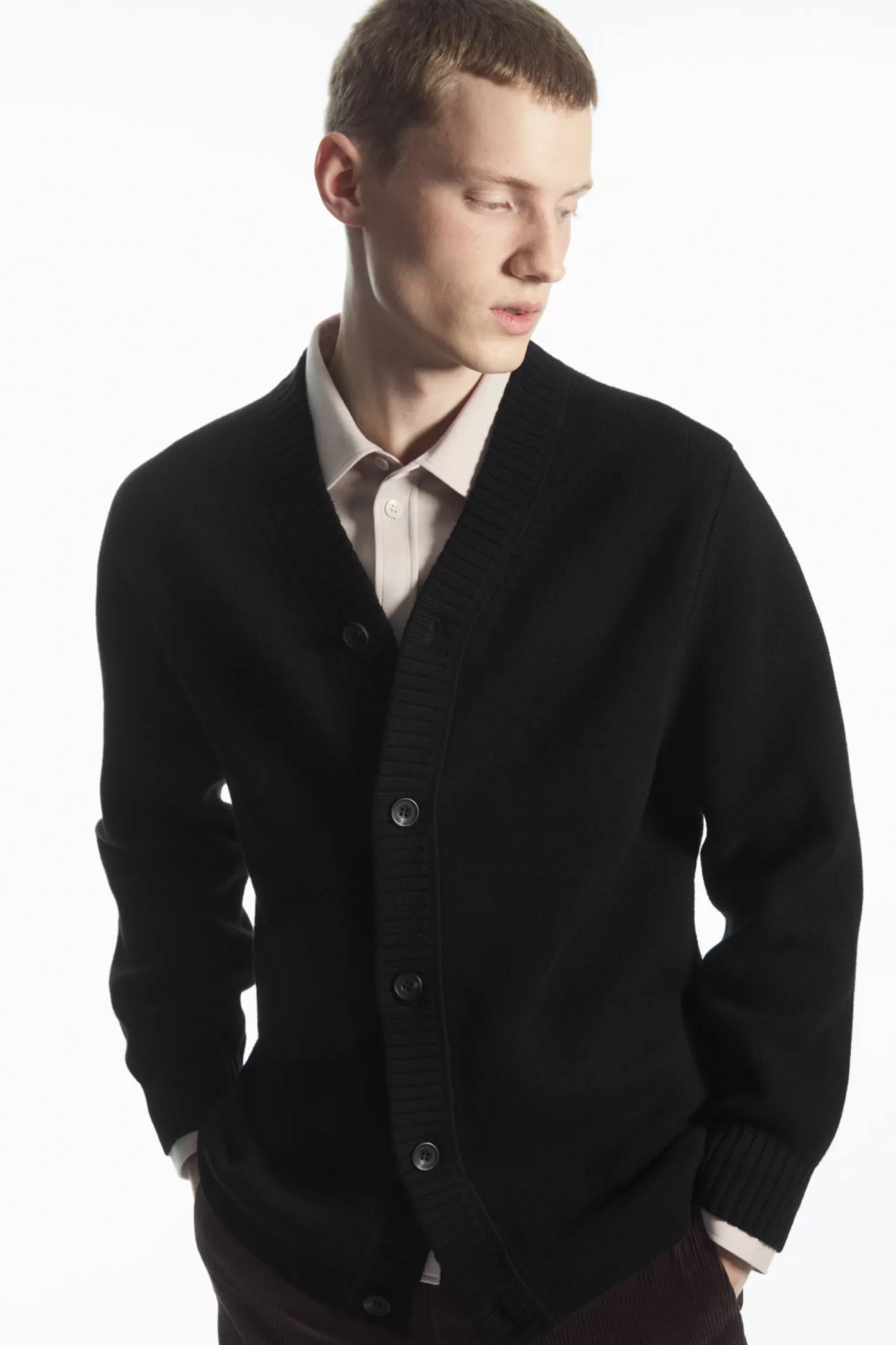 COS V-NECK WOOL-BLEND CARDIGAN