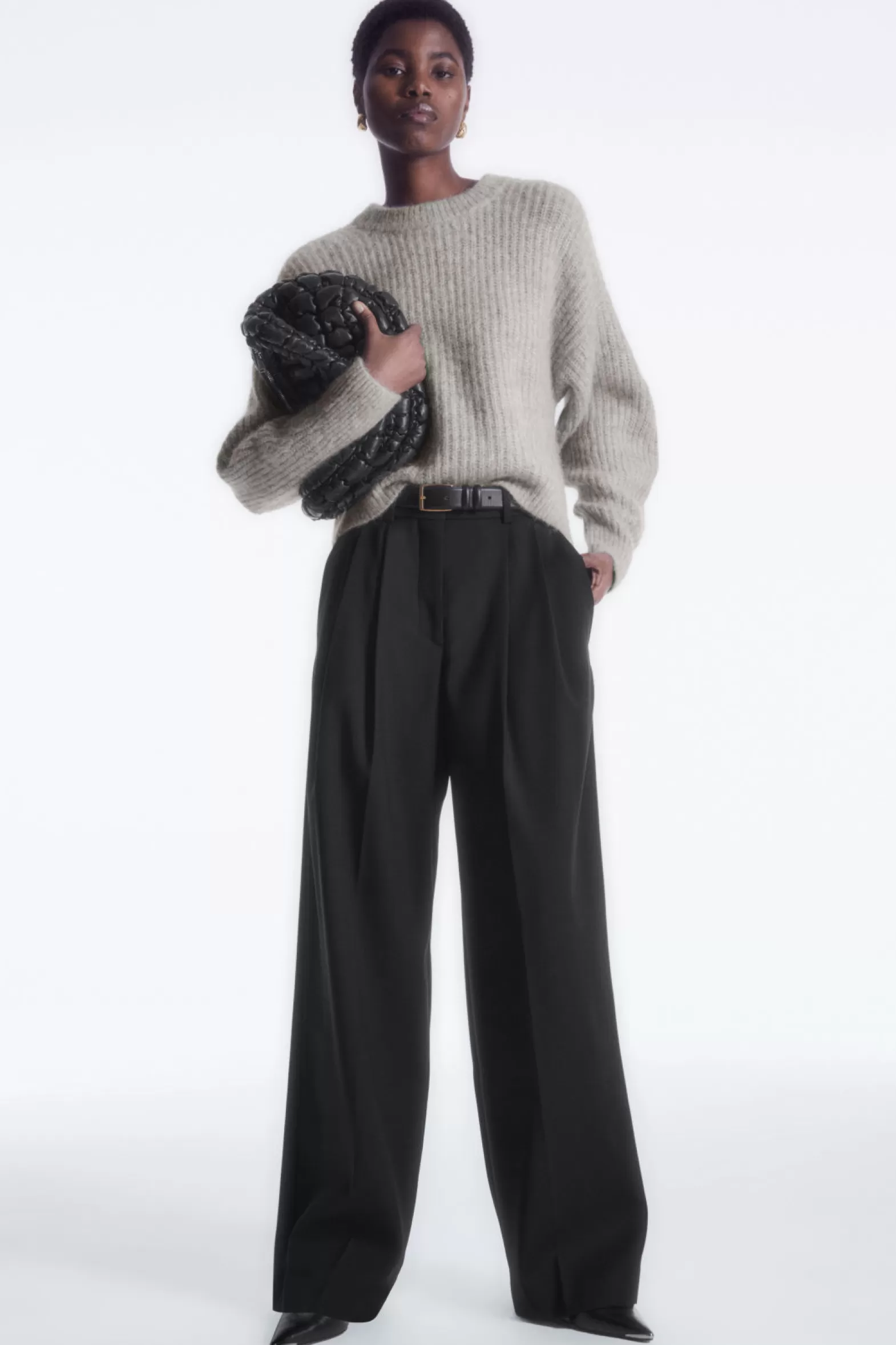 COS WIDE-LEG TAILORED WOOL TROUSERS