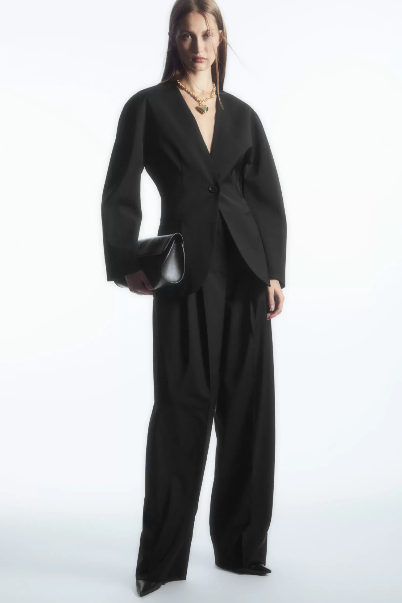 COS WIDE-LEG TAILORED WOOL TROUSERS