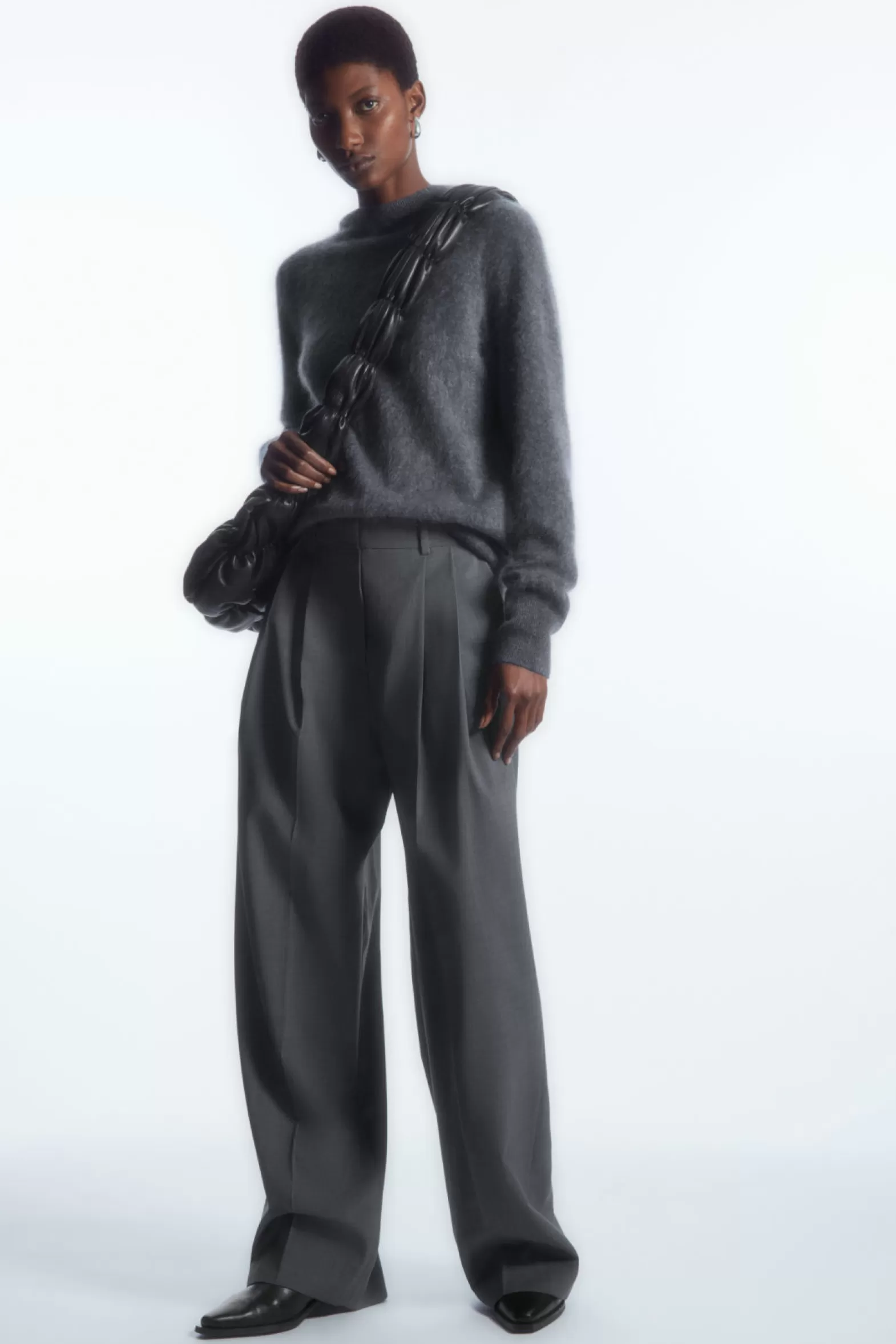 COS WIDE-LEG TAILORED WOOL TROUSERS